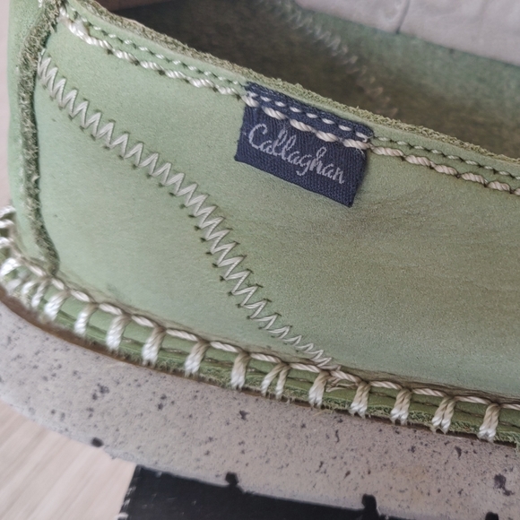 Green Nubuk, Genuine Leather Soft Comfort Mokasins - Picture 4 of 6